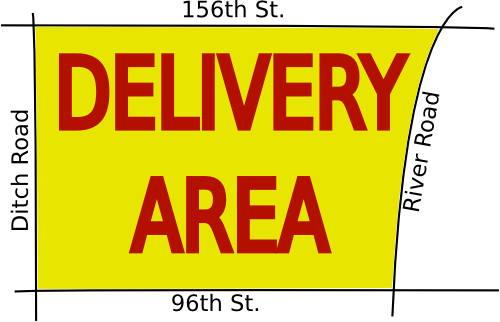 Pizza King Delivery Area Map